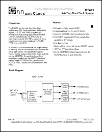 Click here to download ICS615MT Datasheet