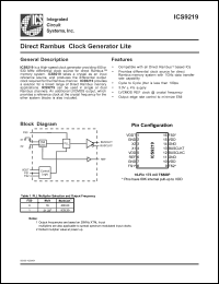 Click here to download ICS9219YGLF-T Datasheet