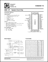 Click here to download ICS9248-114 Datasheet