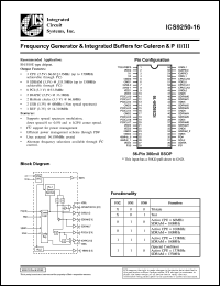 Click here to download ICS9250yF-16 Datasheet