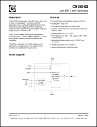 Click here to download ICS180M-52T Datasheet
