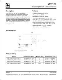 Click here to download ICS7151M-50T Datasheet