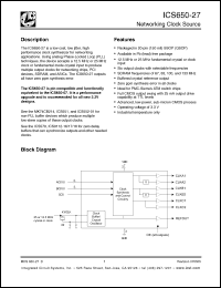 Click here to download ICS650R-27ILFT Datasheet