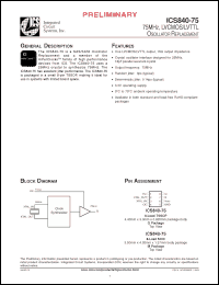 Click here to download ICS840AM-75LFT Datasheet