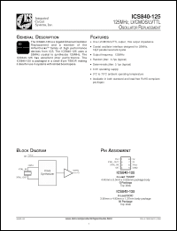 Click here to download ICS840AG-125 Datasheet