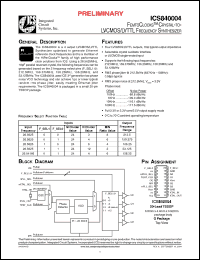 Click here to download ICS840004AGL Datasheet