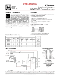 Click here to download ICS840004AGLF Datasheet