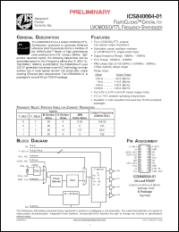 Click here to download ICS840004AG-01LFT Datasheet