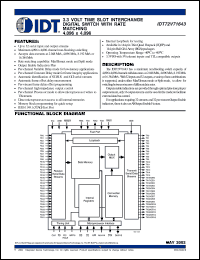 Click here to download IDT72V71643DA Datasheet