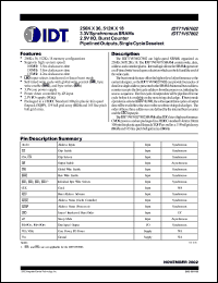 Click here to download IDT71V67602133BGI Datasheet