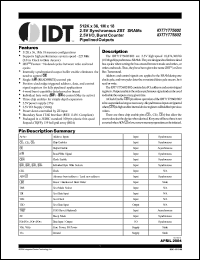 Click here to download IDT71T75602 Datasheet
