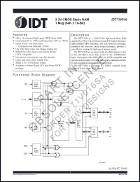 Click here to download IDT71V016S20Y Datasheet