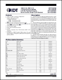 Click here to download IDT71V2578YS133BQI Datasheet