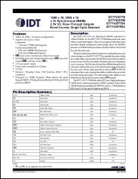 Click here to download IDT71V2577Y85PF Datasheet