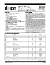 Click here to download IDT71V3579S75PFG Datasheet