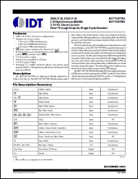 Click here to download IDT71V67703S75PF Datasheet