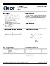 Click here to download IDT74ALVC1G04 Datasheet