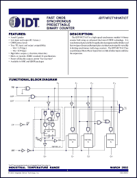 Click here to download IDT74FCT161CTSO Datasheet