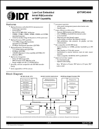 Click here to download IDT79R4640 Datasheet