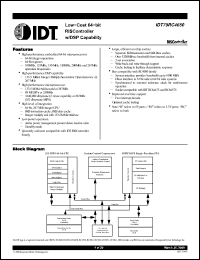 Click here to download IDT79RV4650-267DP Datasheet