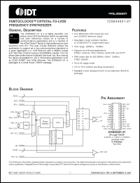 Click here to download ICS844001AG-21LFT Datasheet