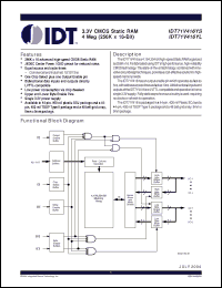 Click here to download IDT71V416YS15YGI Datasheet