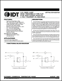 Click here to download IDT65LVC162374APV Datasheet