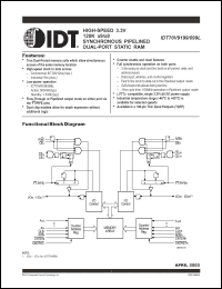 Click here to download IDT70V9199L12PF Datasheet