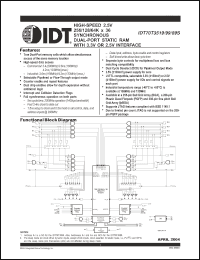 Click here to download IDT70T3599S166BF Datasheet