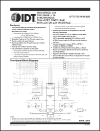 Click here to download IDT70T3599S-133BCI Datasheet