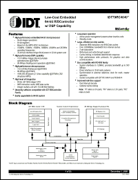 Click here to download IDT79RC4640_08 Datasheet