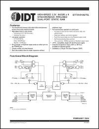 Click here to download IDT70V9189L6PFI Datasheet
