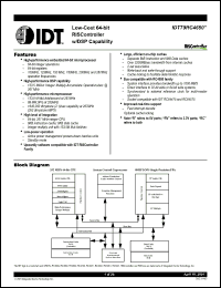 Click here to download IDT79RC4650 Datasheet