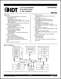 Click here to download IDT79RV4640-150MUI Datasheet