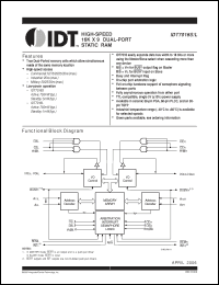 Click here to download IDT7016S20GGI Datasheet