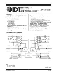 Click here to download IDT70V9289L9PFI Datasheet