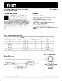 Click here to download ICS844071AGLF Datasheet