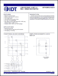 Click here to download IDT74CBTLV16214PF Datasheet