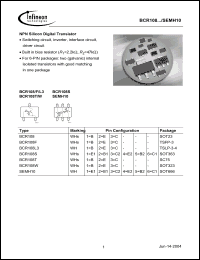 Click here to download BCR108W Datasheet