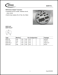 Click here to download BCR114F Datasheet