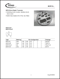 Click here to download BCR114T Datasheet