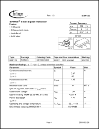 Click here to download BSP123 Datasheet