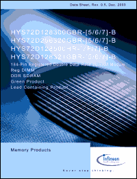 Click here to download HYS72D256320GBR-6-B Datasheet