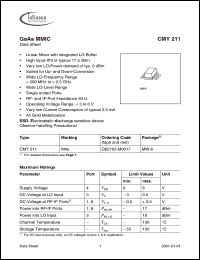 Click here to download CMY211 Datasheet