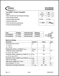 Click here to download SPD04N60S5 Datasheet