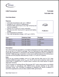 Click here to download TLE6250CV33 Datasheet
