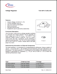 Click here to download TLE4274GSV25 Datasheet
