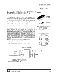 Click here to download IN74HC192D Datasheet