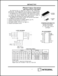 Click here to download IN74ACT161 Datasheet