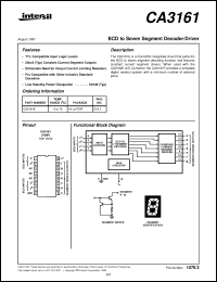 Click here to download CA3161 Datasheet
